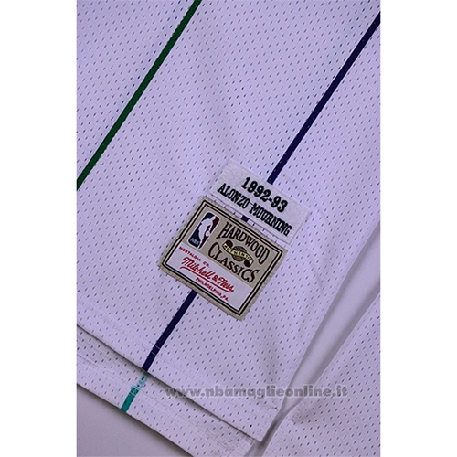 Maglia Charlotte Hornets Alonzo Mourning NO 33 Throwback Bianco